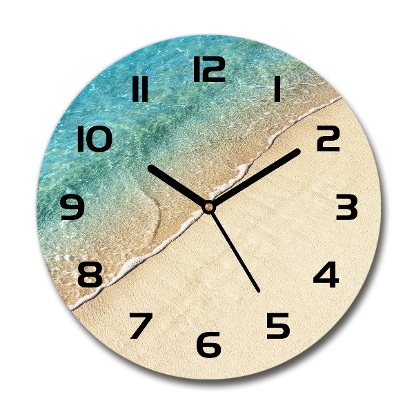 Wanduhr rund Eine Welle am Strand