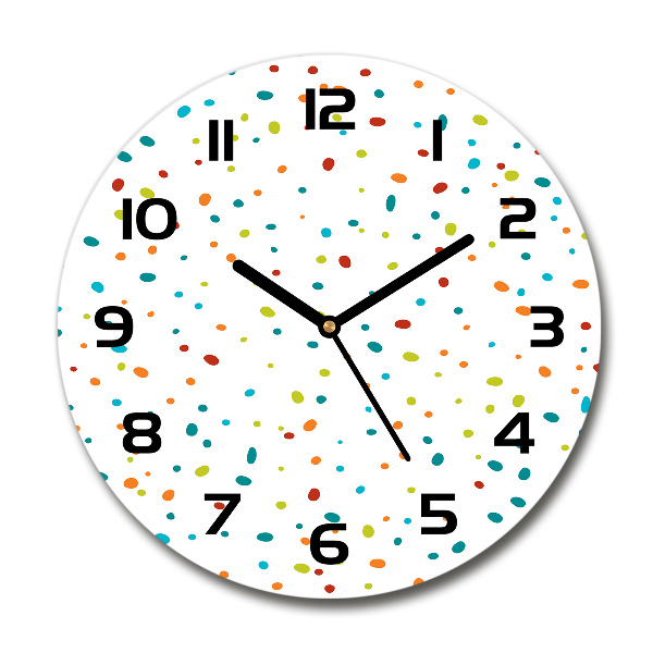 Wanduhr rund Bunte Punkte