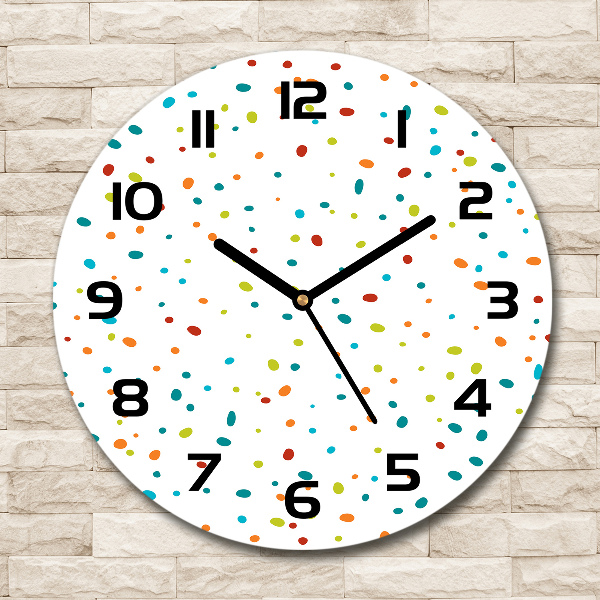 Wanduhr rund Bunte Punkte