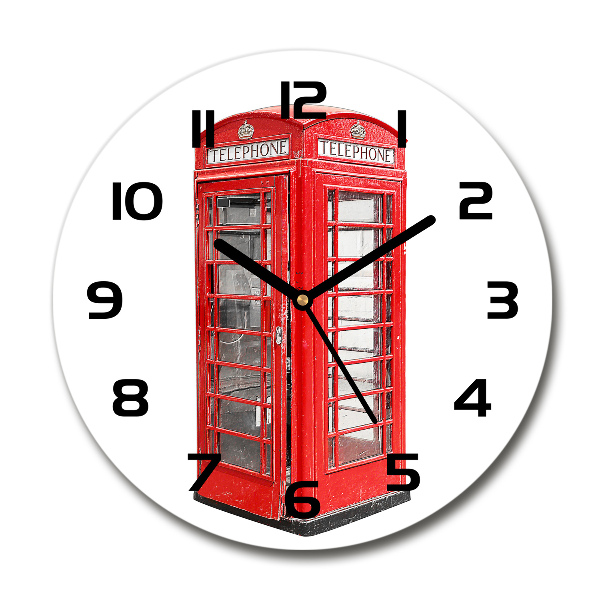 Wanduhr glas rund Öffentliche Telefonzelle