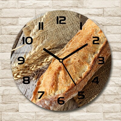 Wanduhr rund Frisches Baguette