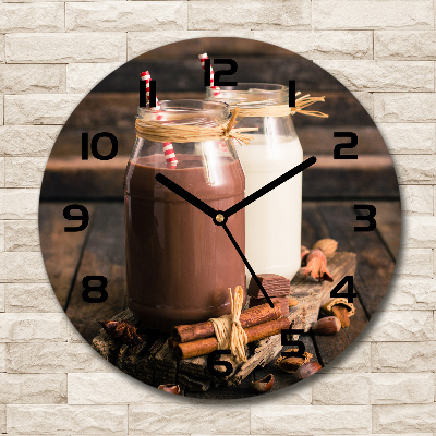 Wanduhr rund Cocktails im Glas