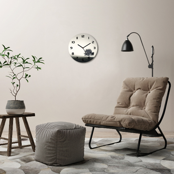 Wanduhr rund Einsamer Baum