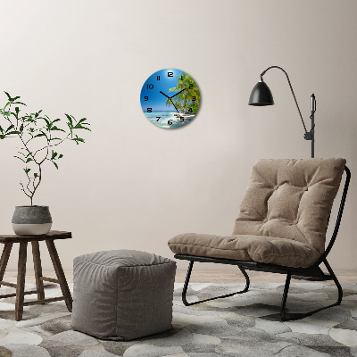 Wanduhr rund Maledivenstrand