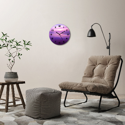 Wanduhr glas rund Sonnenuntergang, Sonne, Meer