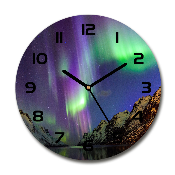 Wanduhr glas rund Nordlicht