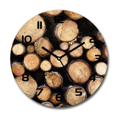 Wanduhr rund Holzstämme