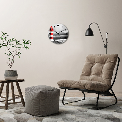 Wanduhr glas rund Leuchtturm