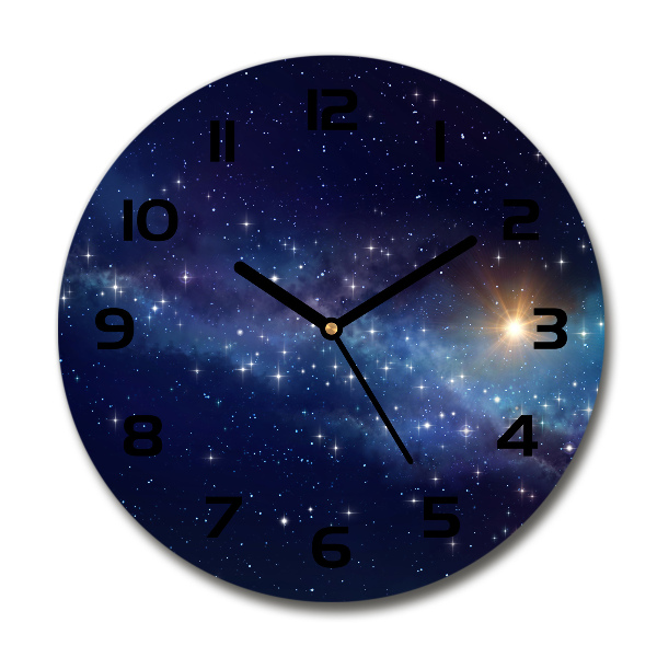 Wanduhr glas rund Galaxis