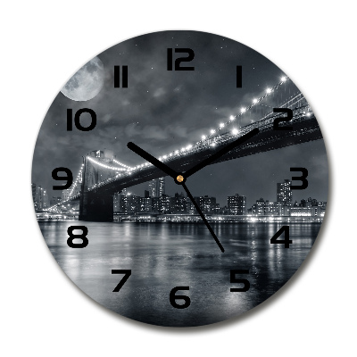 Wanduhr rund Brooklyn Bridge