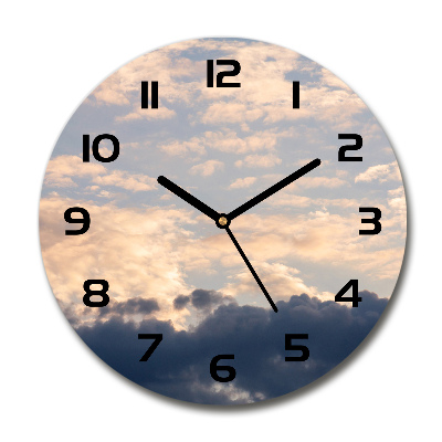Wanduhr glas rund Wolken am Himmel