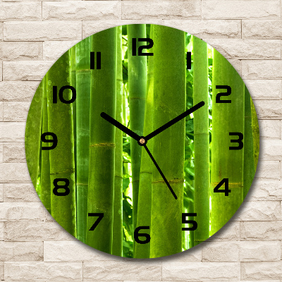 Wanduhr rund Bambus