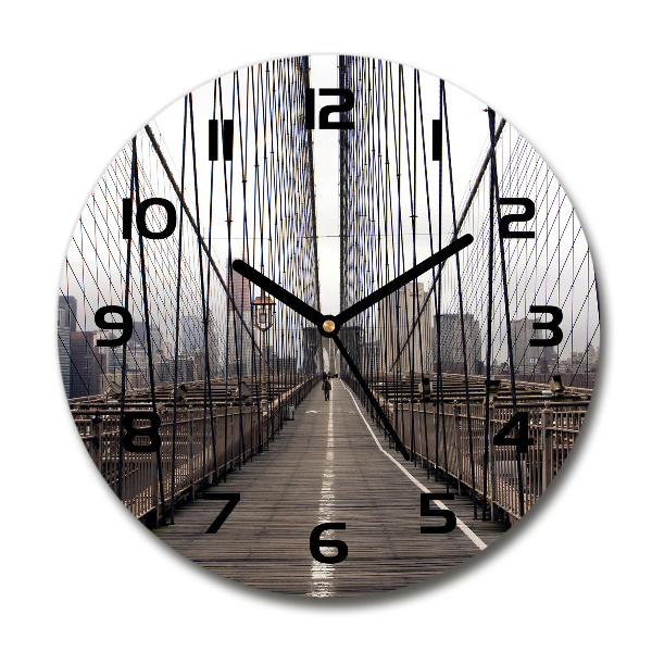 Wanduhr glas rund Brooklyn Bridge