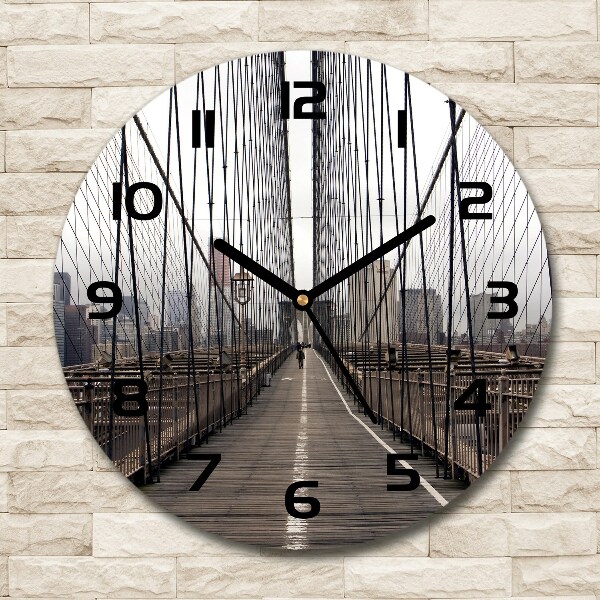 Wanduhr glas rund Brooklyn Bridge