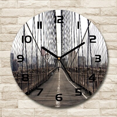 Wanduhr glas rund Brooklyn Bridge