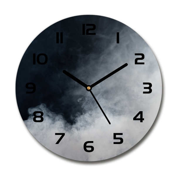 Wanduhr glas rund Weißer Rauch