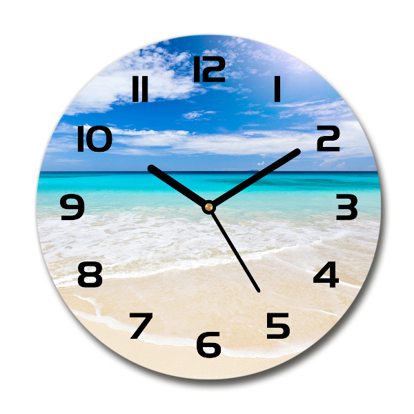 Wanduhr glas rund Tropischer Strand