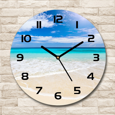 Wanduhr glas rund Tropischer Strand