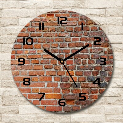 Wanduhr rund Ziegelmauer