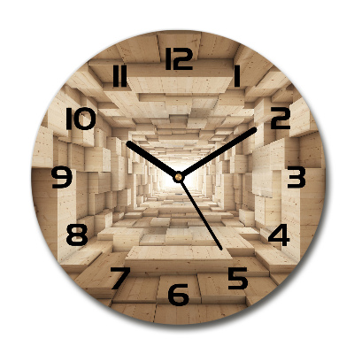 Wanduhr rund Holztunnel