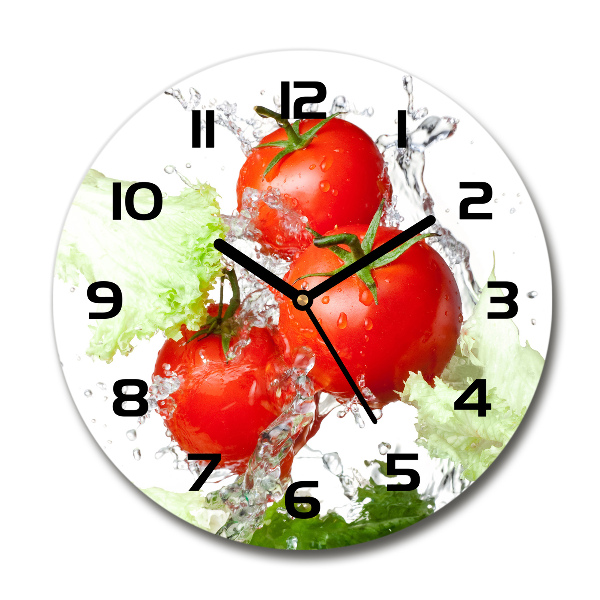 Wanduhr rund Tomaten und Salat