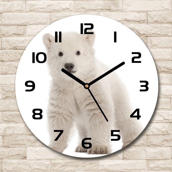 Wanduhr rund Eisbär