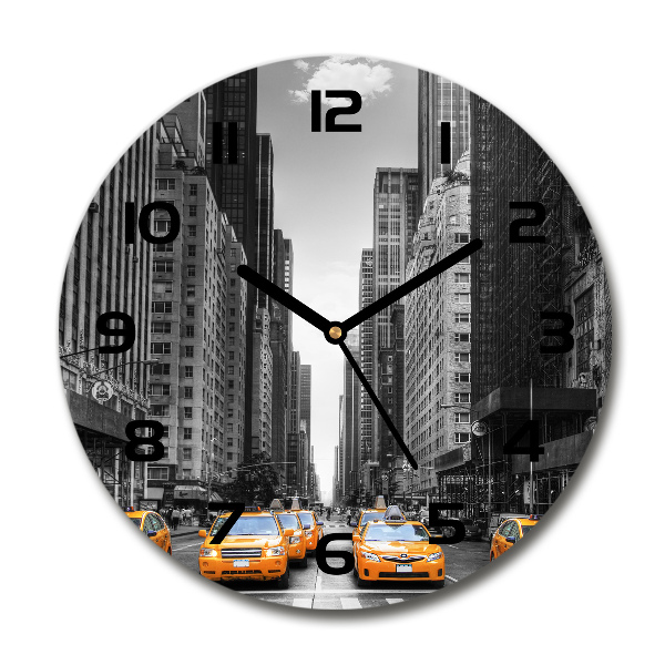 Wanduhr glas rund New Yorker Taxis