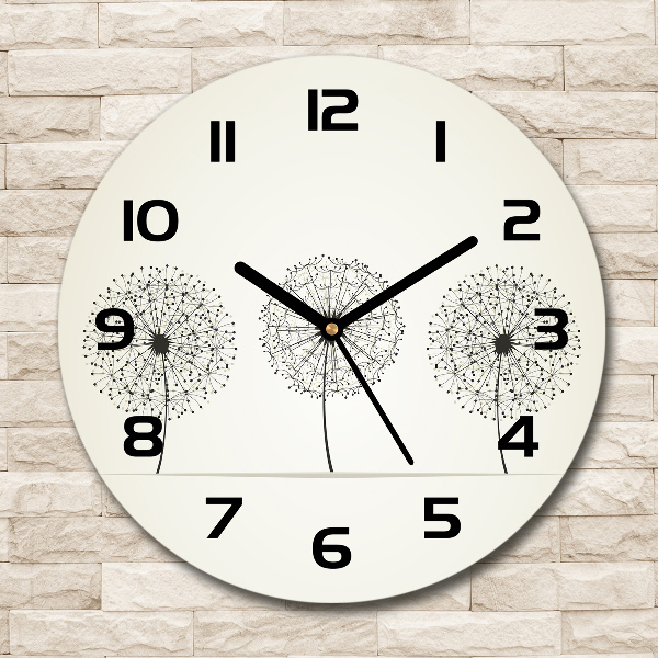 Wanduhr rund Löwenzahn
