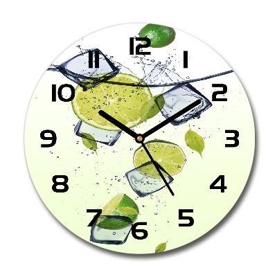 Wanduhr rund Limetten und Eis
