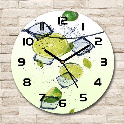 Wanduhr rund Limetten und Eis