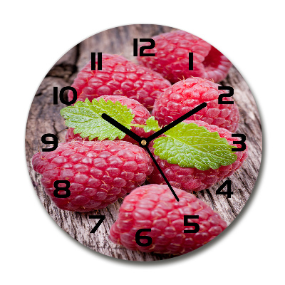 Wanduhr rund Himbeeren