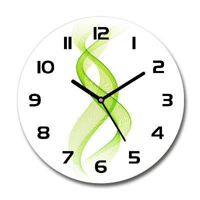 Wanduhr glas rund Bunte Wellen
