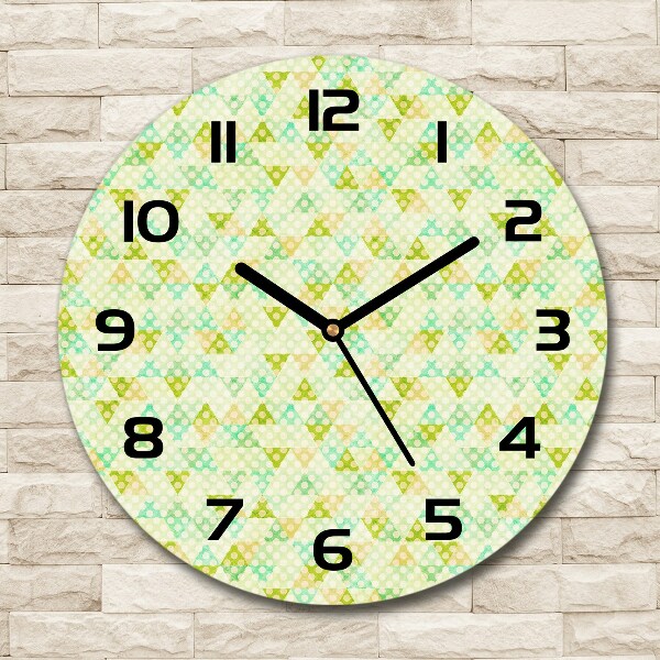 Wanduhr glas rund Geometrischer Hintergrund