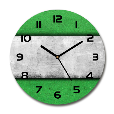 Wanduhr glas rund Grüne Wand