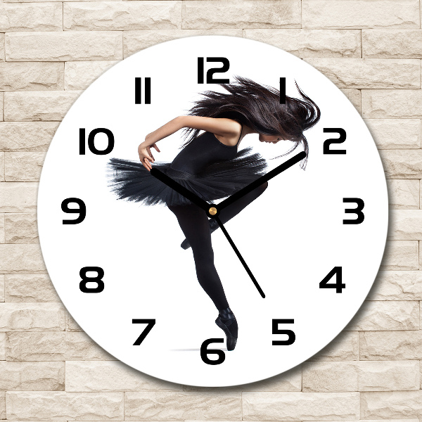 Wanduhr glas rund Ballerina