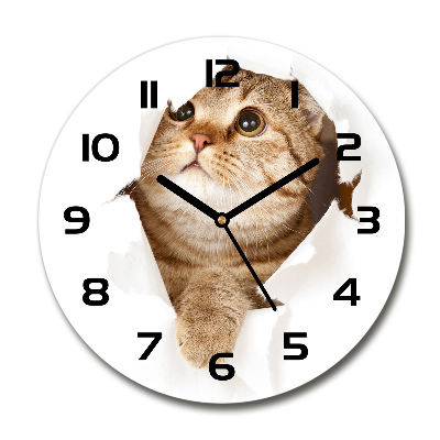 Wanduhr rund Katze