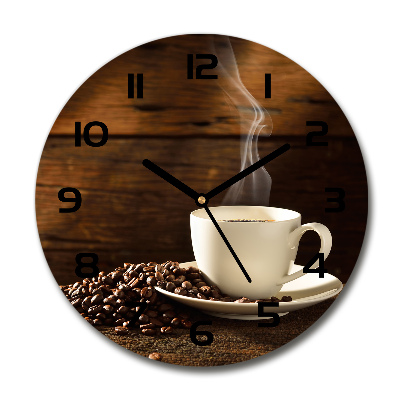 Wanduhr glas rund Eine Tasse Kaffee