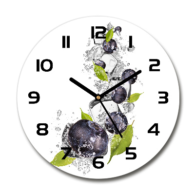 Wanduhr glas rund Beeren mit Eis