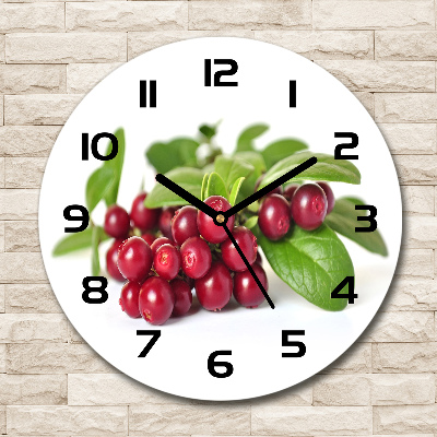 Wanduhr glas rund Preiselbeere
