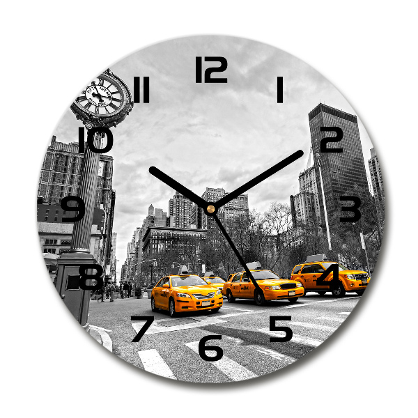 Wanduhr glas rund New Yorker Taxis