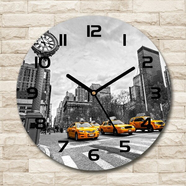 Wanduhr glas rund New Yorker Taxis