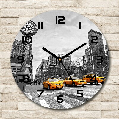 Wanduhr glas rund New Yorker Taxis