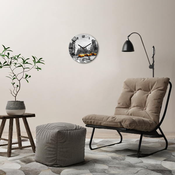 Wanduhr glas rund New Yorker Taxis