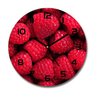 Wanduhr rund Himbeeren