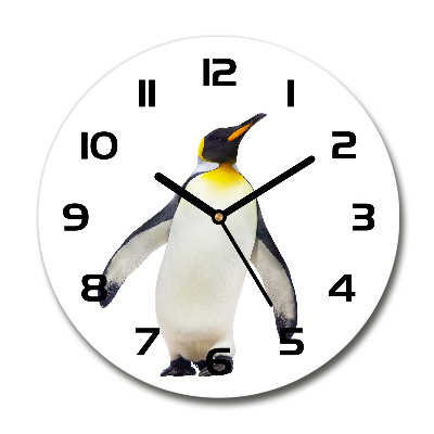 Wanduhr rund Pinguin
