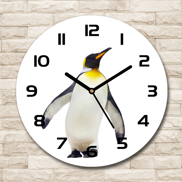 Wanduhr rund Pinguin