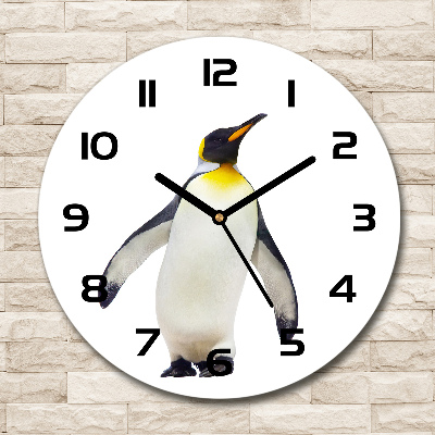 Wanduhr rund Pinguin