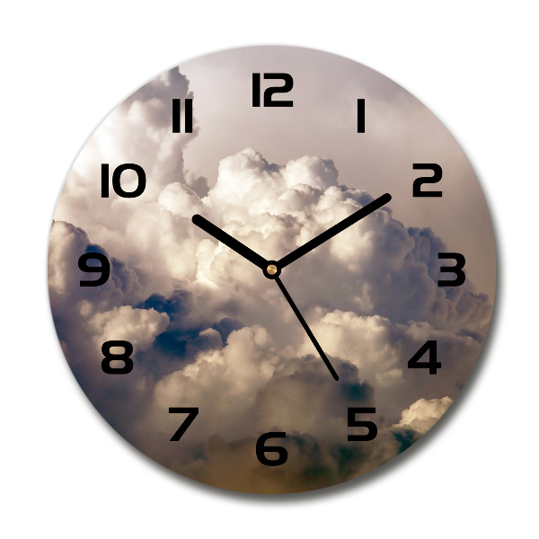 Wanduhr glas rund Wolken am Himmel