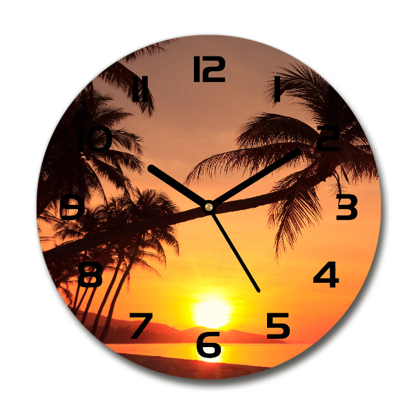 Wanduhr rund Sunset Beach