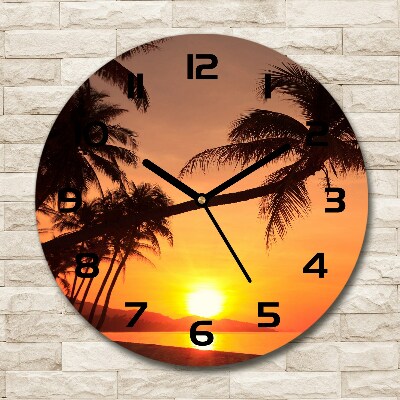 Wanduhr rund Sunset Beach